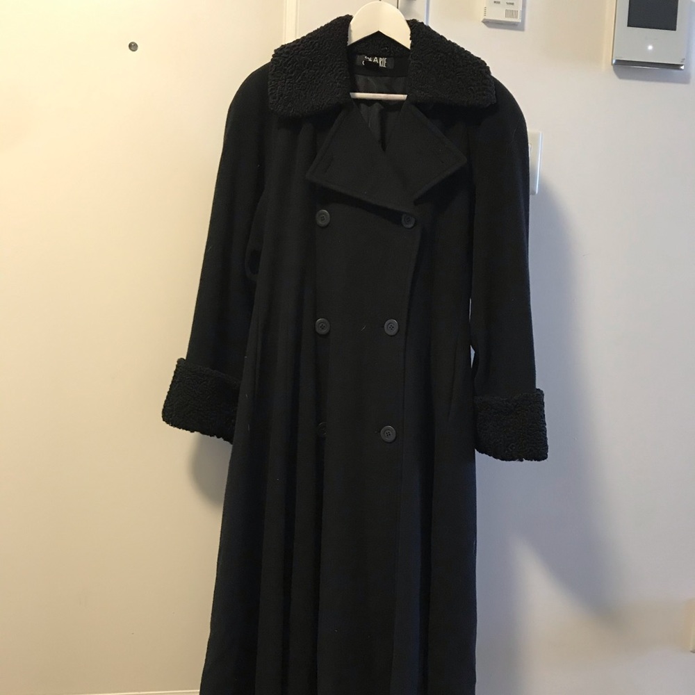 Vintage Black Wool Searle Coat